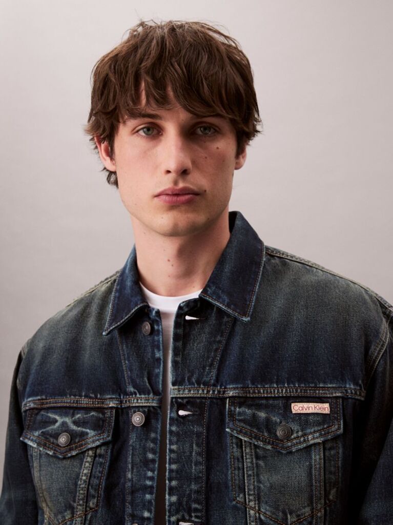 Denim Jacheta Denim Stil Anii 90  Barbati