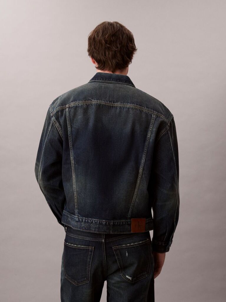 Denim Jacheta Denim Stil Anii 90  Barbati