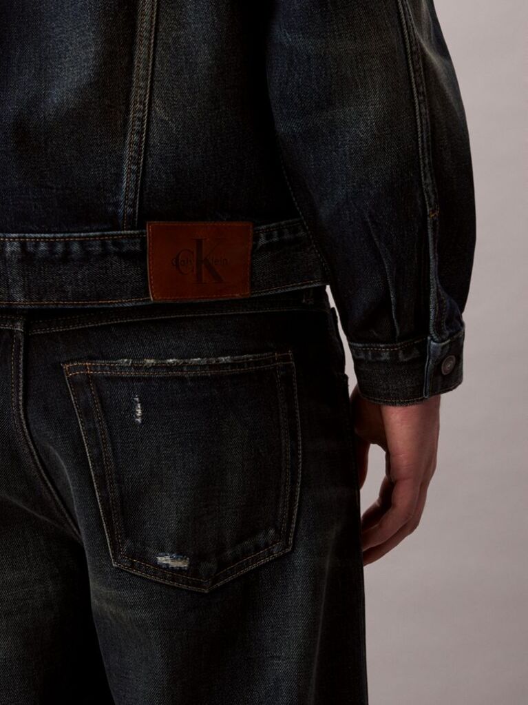Denim Jacheta Denim Stil Anii 90  Barbati