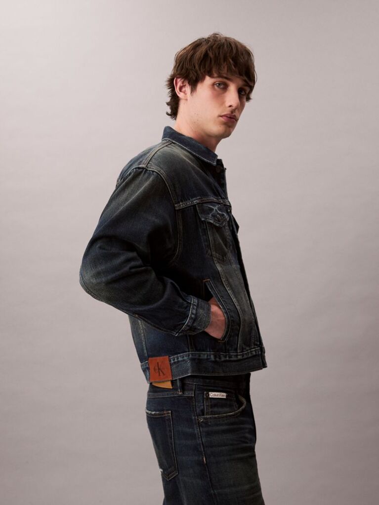 Denim Jacheta Denim Stil Anii 90  Barbati