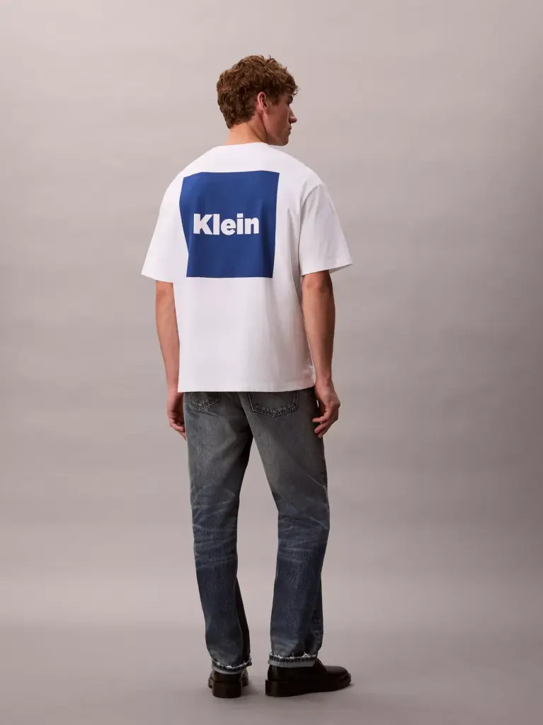 White Logo Box Graphic Relaxed T-Shirt  Men