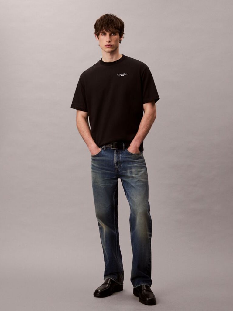 Negru Tricou Cu Logo Pe Spate  Barbati