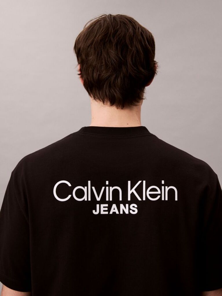 Negru Tricou Cu Logo Pe Spate  Barbati