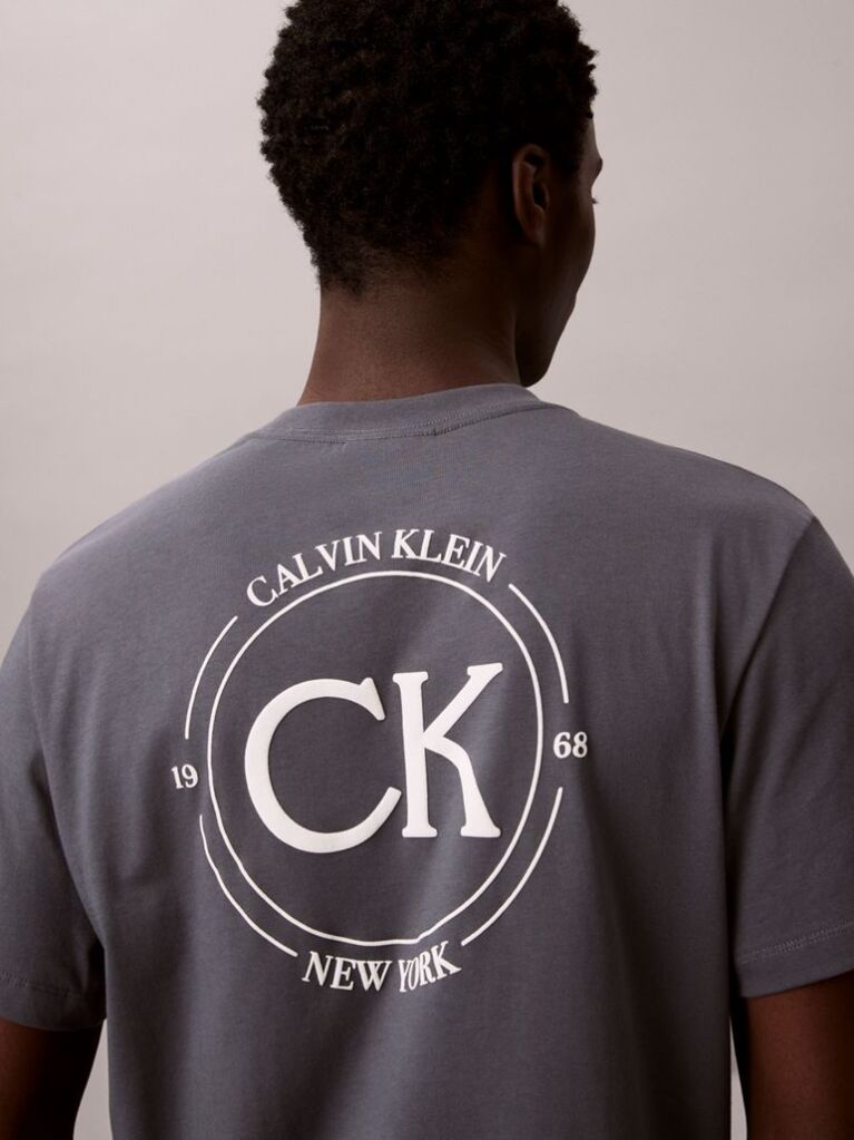 Grey Embroidered Logo T-shirt  Men