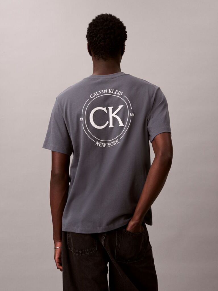 Grey Embroidered Logo T-shirt  Men