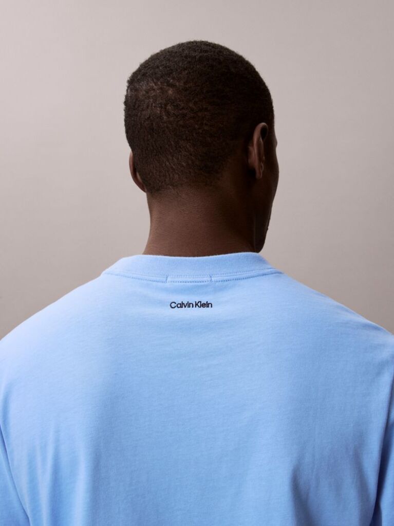 Albastru Tricou Cu Emblema Varsity  Barbati