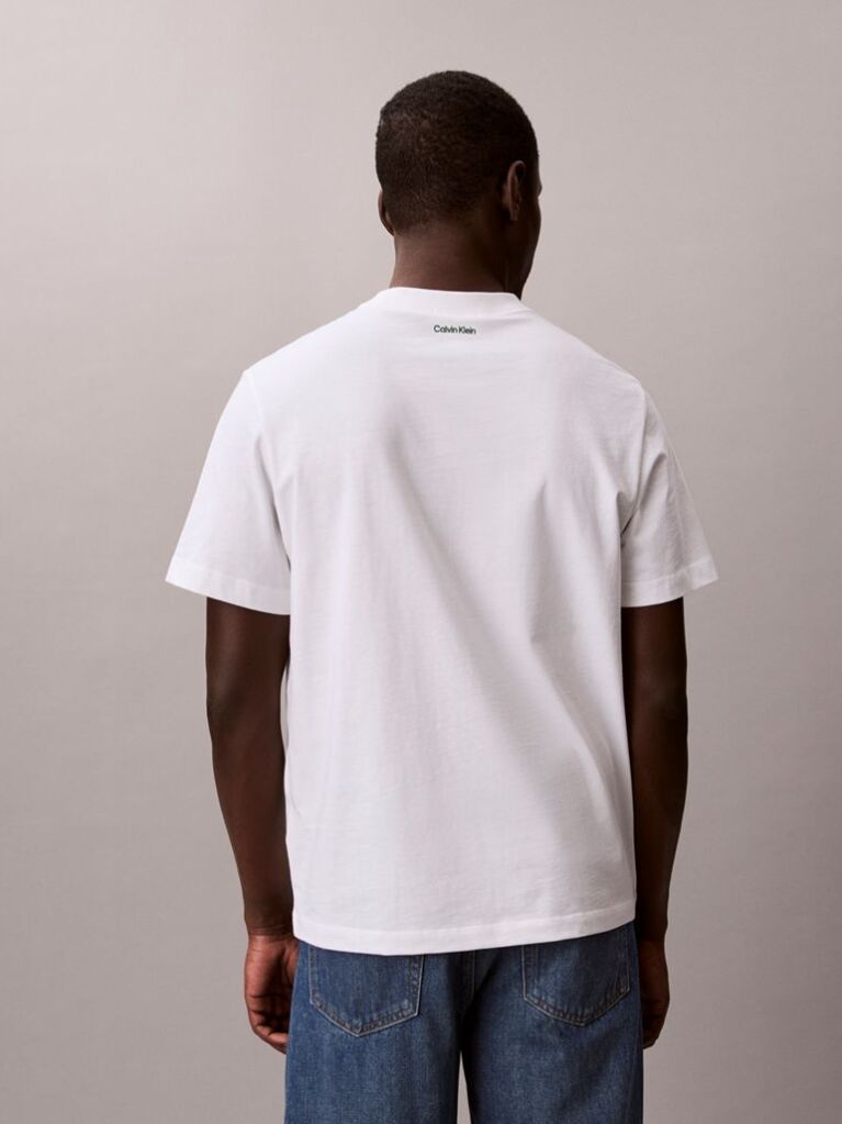 Alb Tricou Cu Emblema Varsity  Barbati