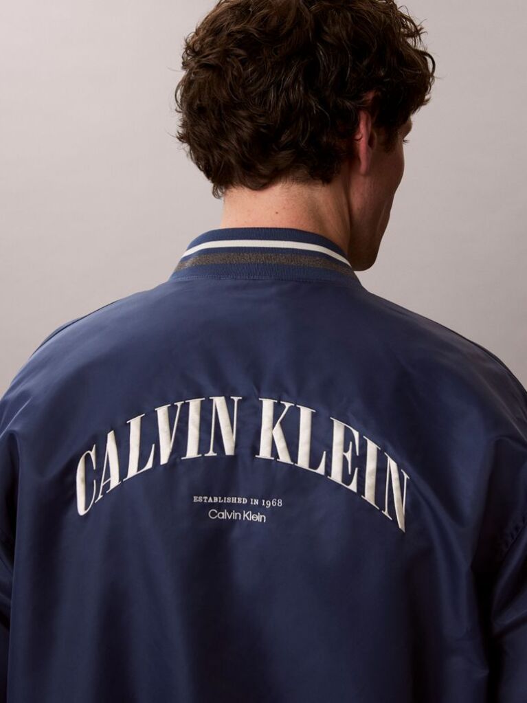 Blue Varsity Logo Bomber Jacket  Men