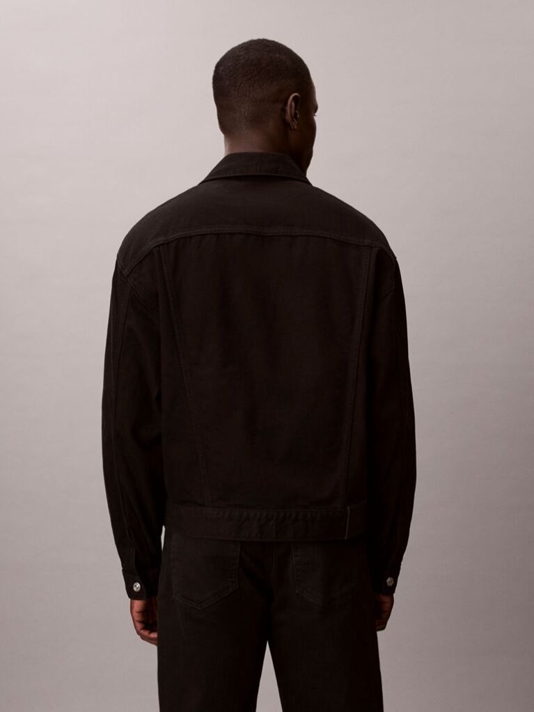 Negru Jacheta Denim Stil Anii 90  Barbati