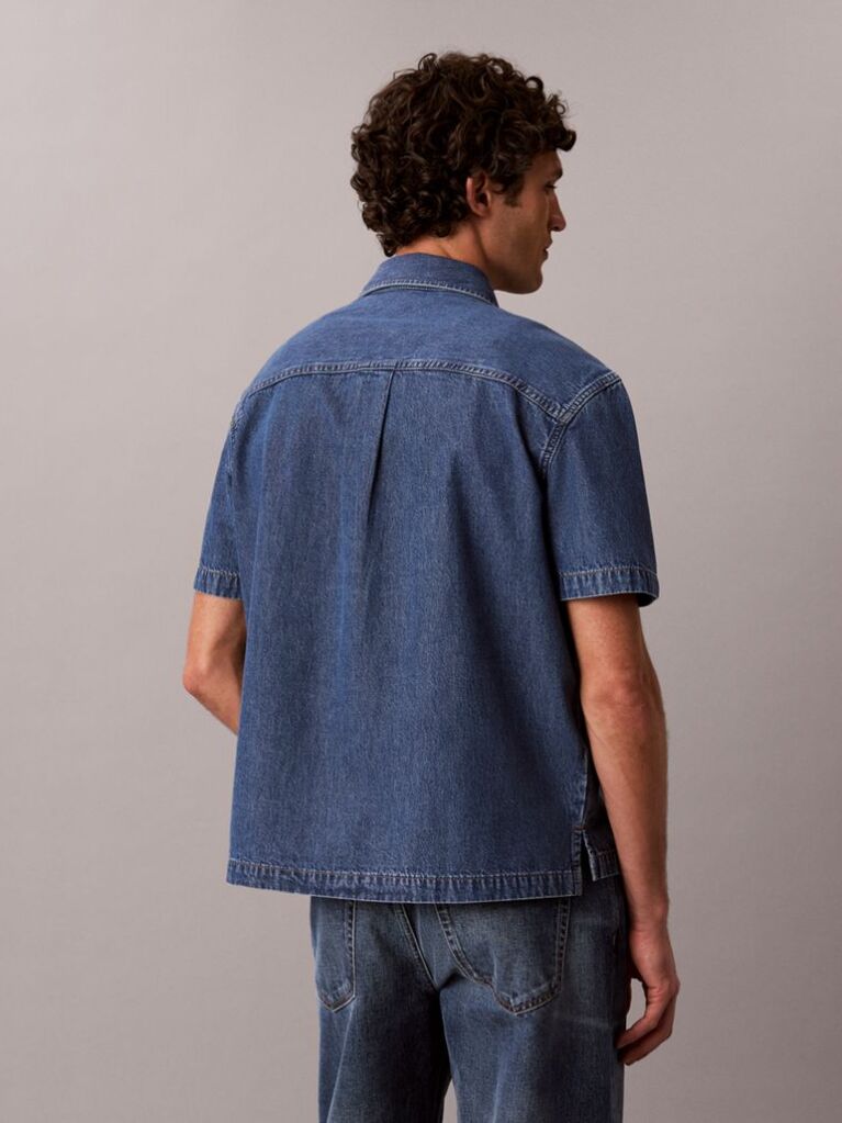 Denim Boxy Denim Short Sleeve Shirt  Men