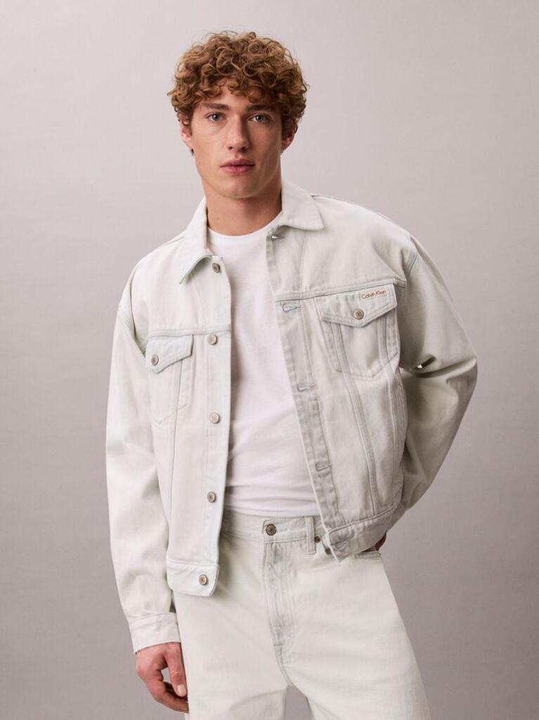 Denim Jacheta Denim Stil Anii 90  Barbati