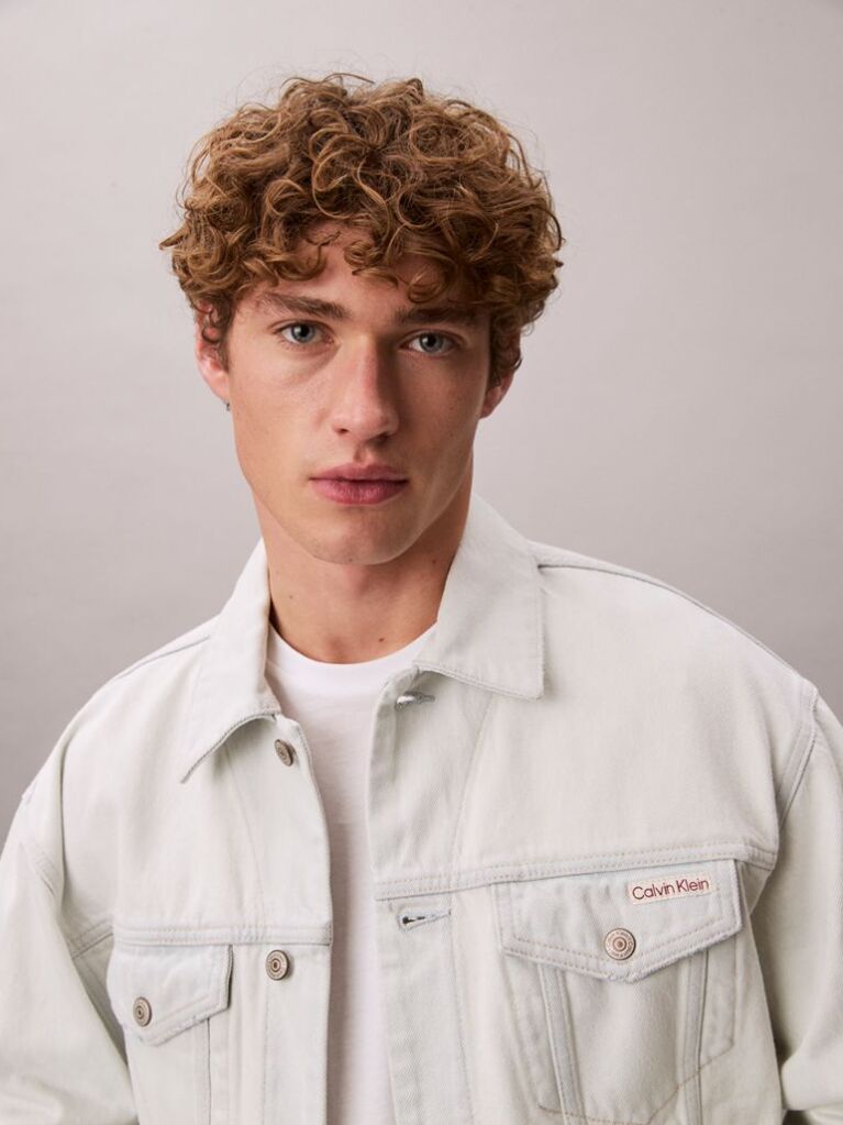Denim Jacheta Denim Stil Anii 90  Barbati