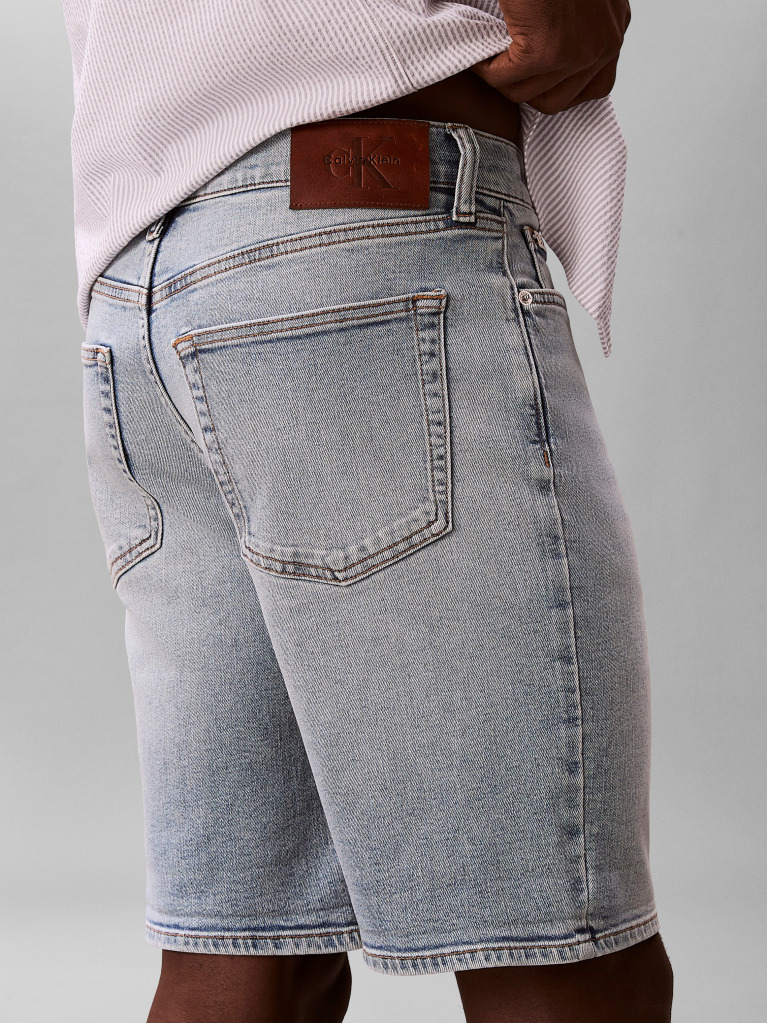 Denim Slim Fit Turn-Up Denim Shorts  Men