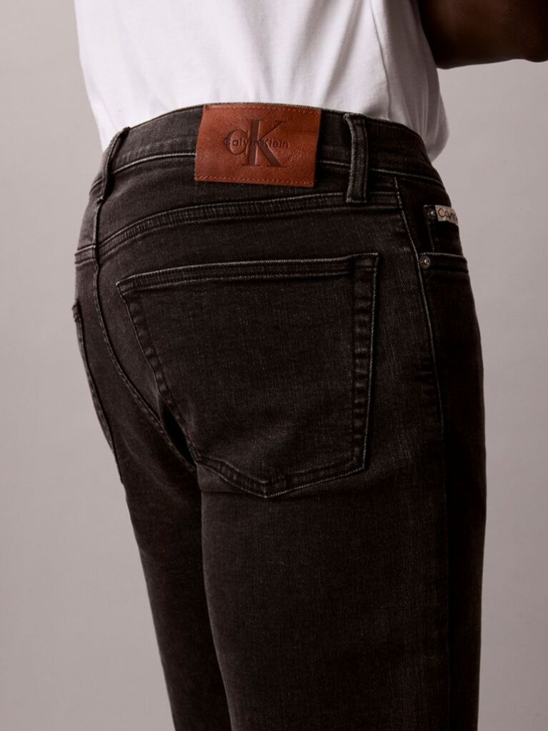 Negru Pantaloni Scurti Slim Din Denim  Barbati