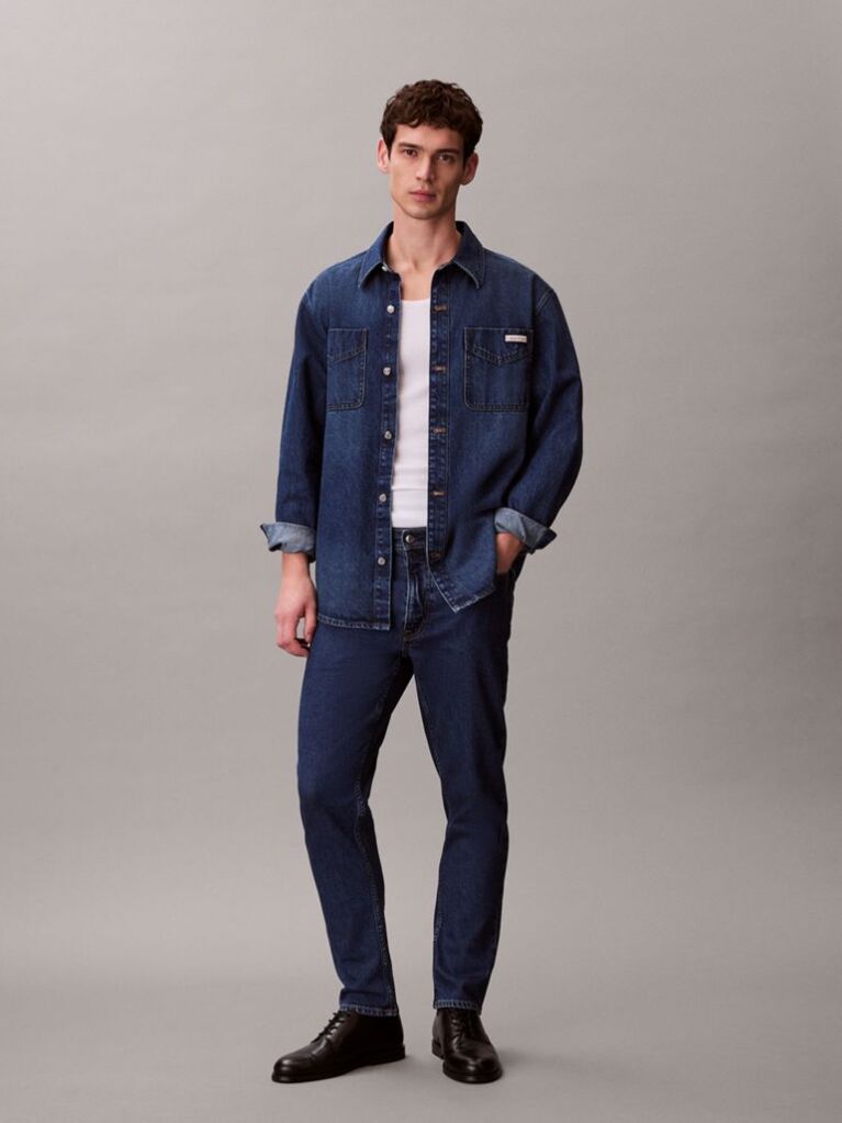 Denim Blugi Cu Croiala Tapered  Barbati