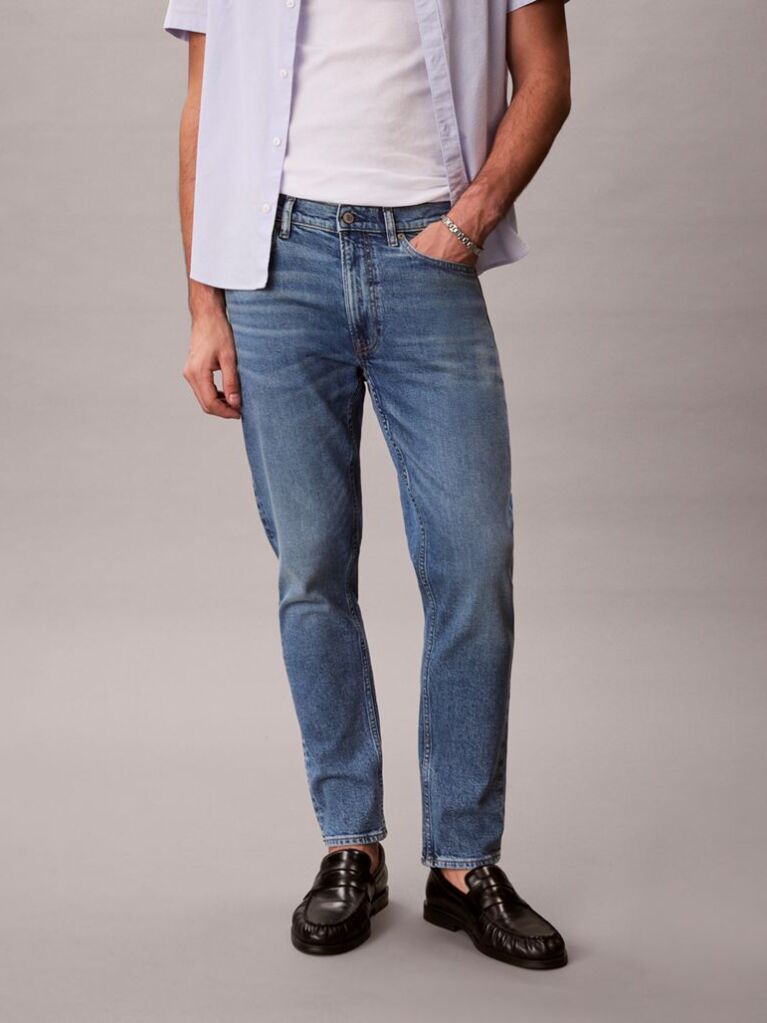 Denim Blugi Cu Croiala Tapered  Barbati