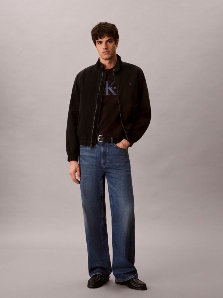 Black Washed Cotton Monogram T-shirt  Men