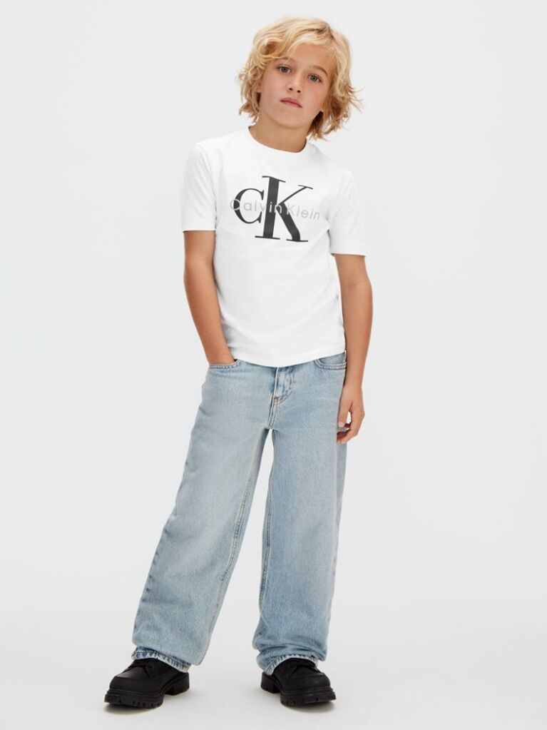 Alb Tricou Pentru Copii Cu Logo  Copii Unisex