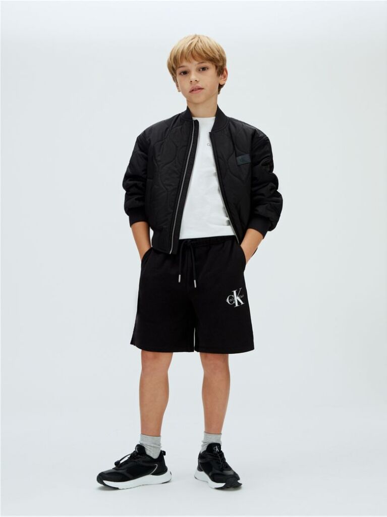 Negru Pantaloni Scurti Jogging Relaxati Pentru Copii  Copii Unisex