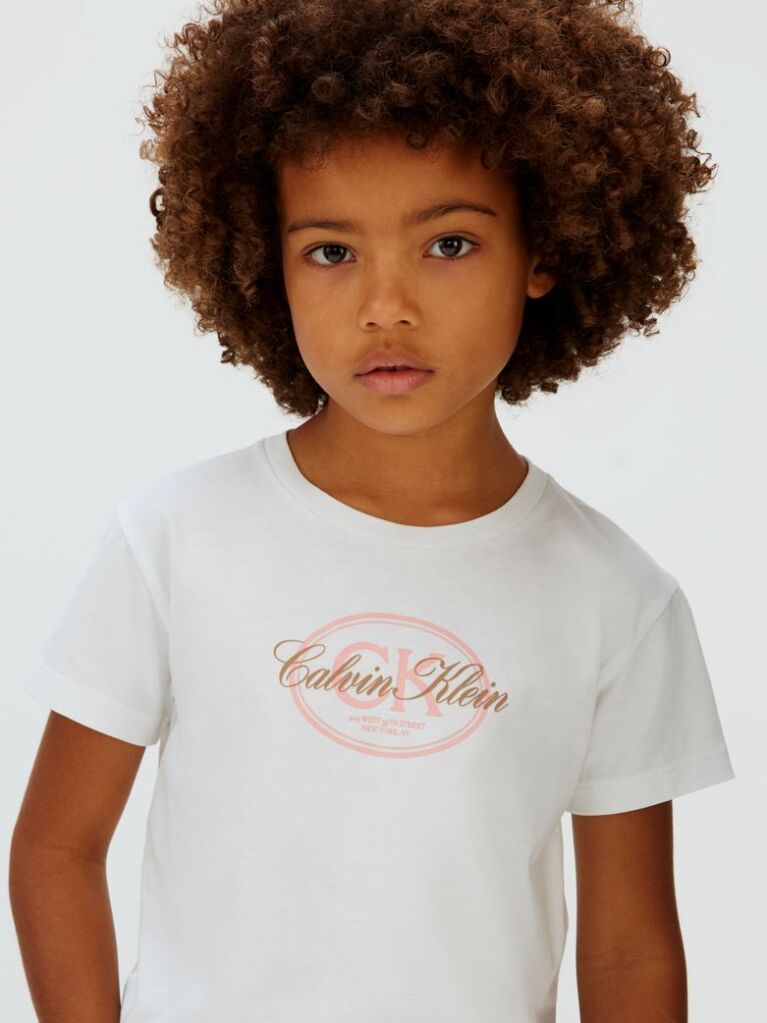 Alb Tricou Cu Logo  Fete