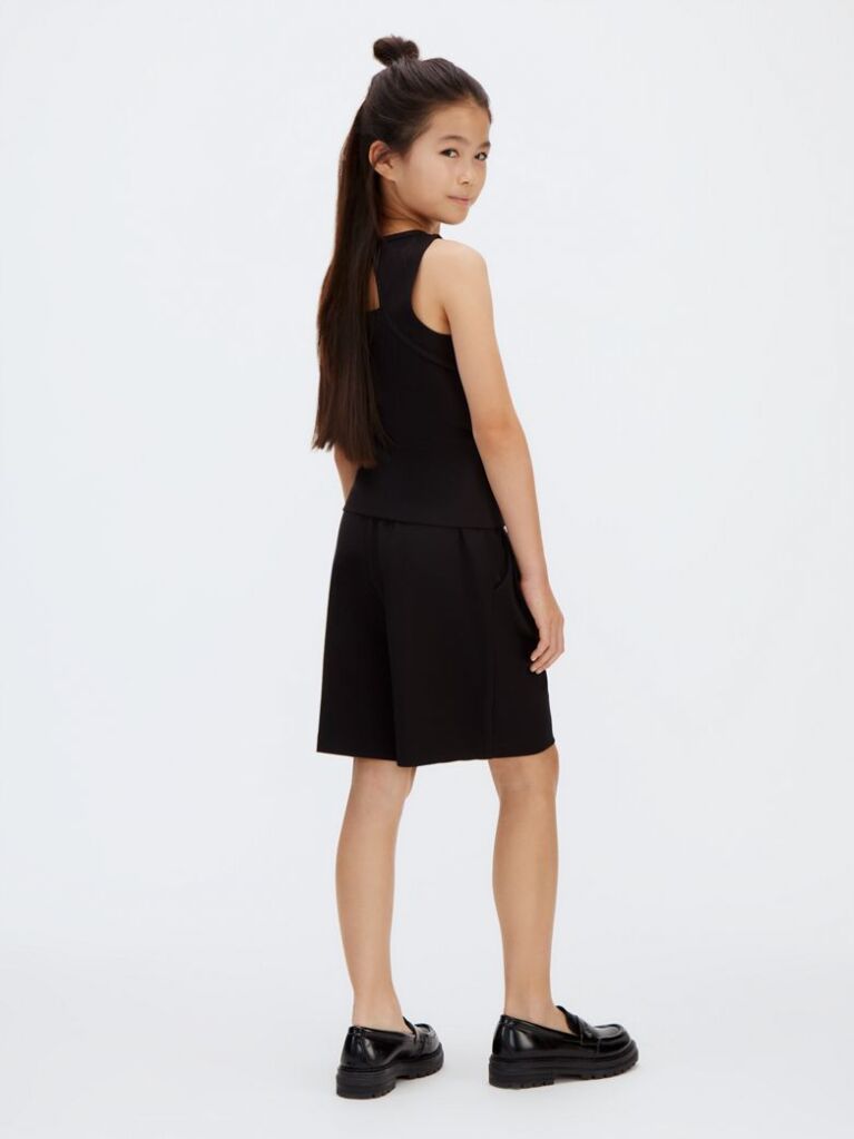 Negru Pantaloni Scurti Bermuda Din Punto Milano  Fete