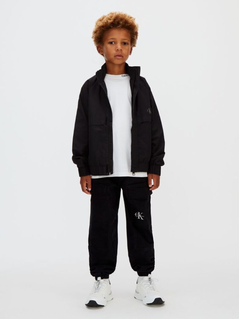 Negru Pantaloni Jogger Cargo Din Material Tesut  Baieti