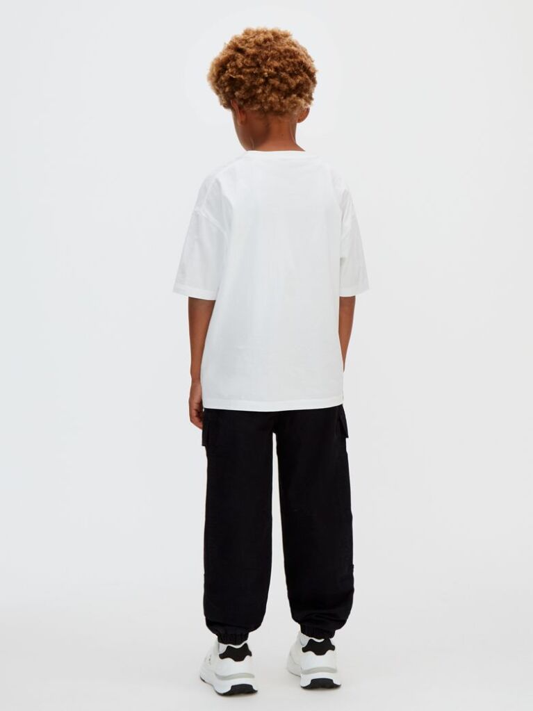 Negru Pantaloni Jogger Cargo Din Material Tesut  Baieti