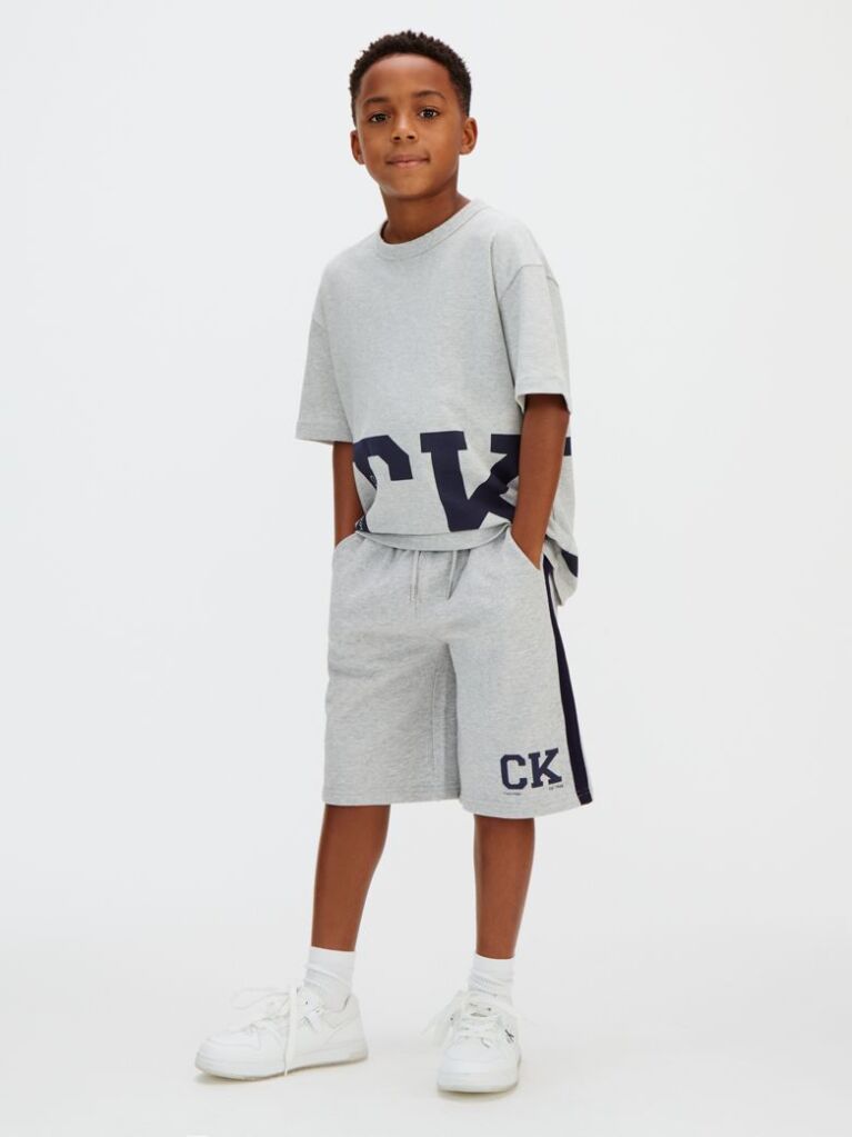 Grey Relaxed Varsity Logo Shorts  Boys