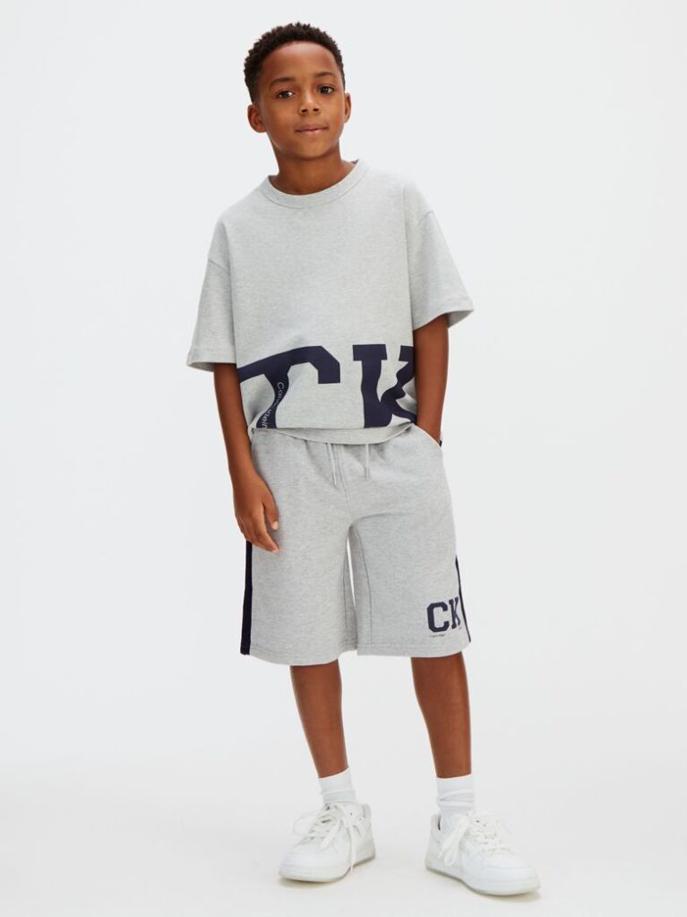 Grey Relaxed Varsity Logo Shorts  Boys