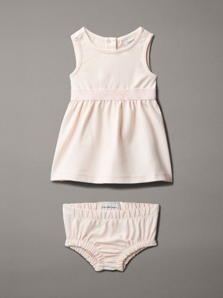 Pink Newborn Flared Milano Dress  Newborn