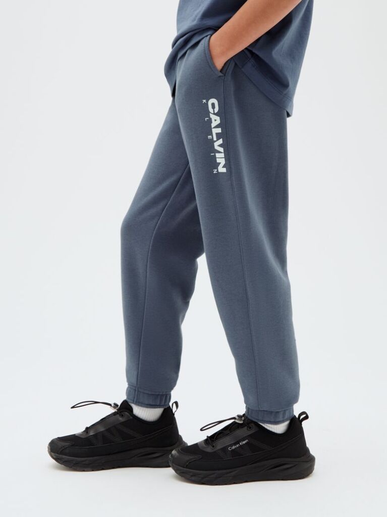 Albastru Pantaloni Jogger Lejeri Cu Logo Grafic  Baieti