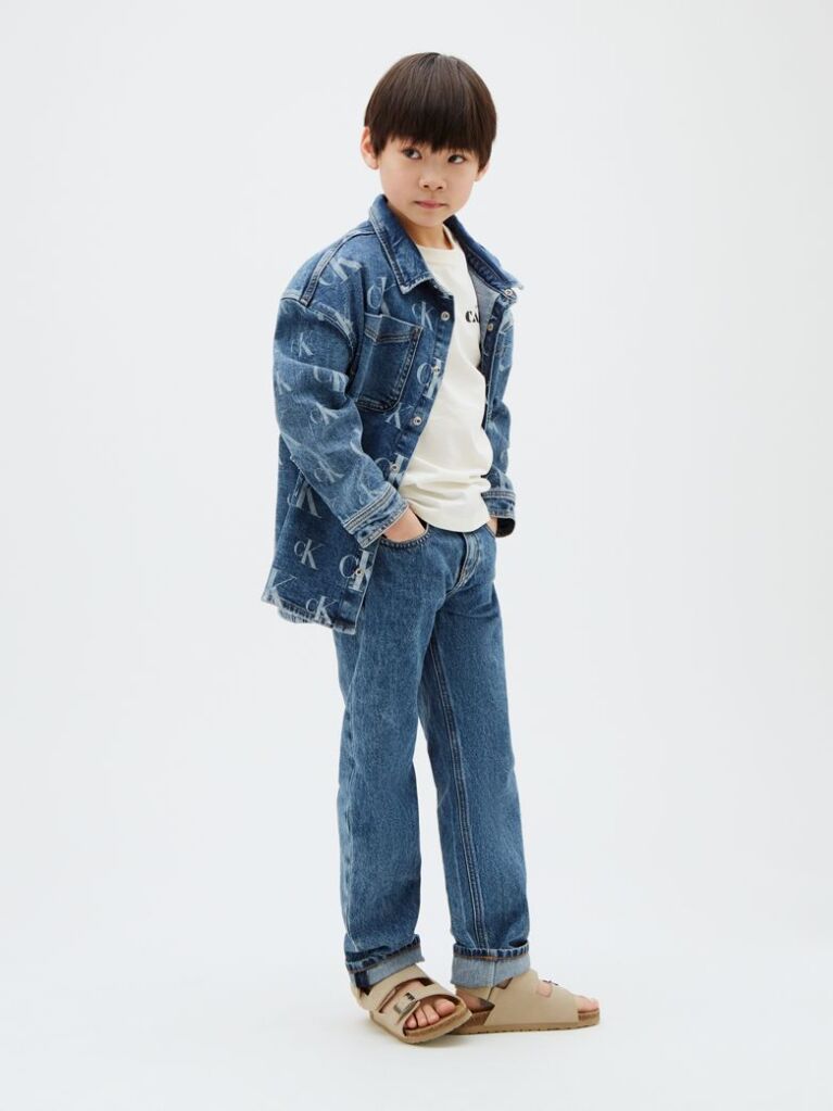 Denim Camasa Din Denim Cu Monograma Integrala Si Aspect Prespalat  Baieti