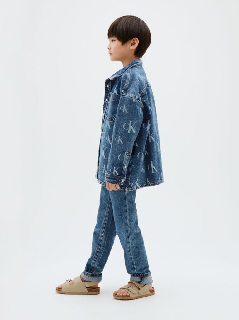 Denim Camasa Din Denim Cu Monograma Integrala Si Aspect Prespalat  Baieti