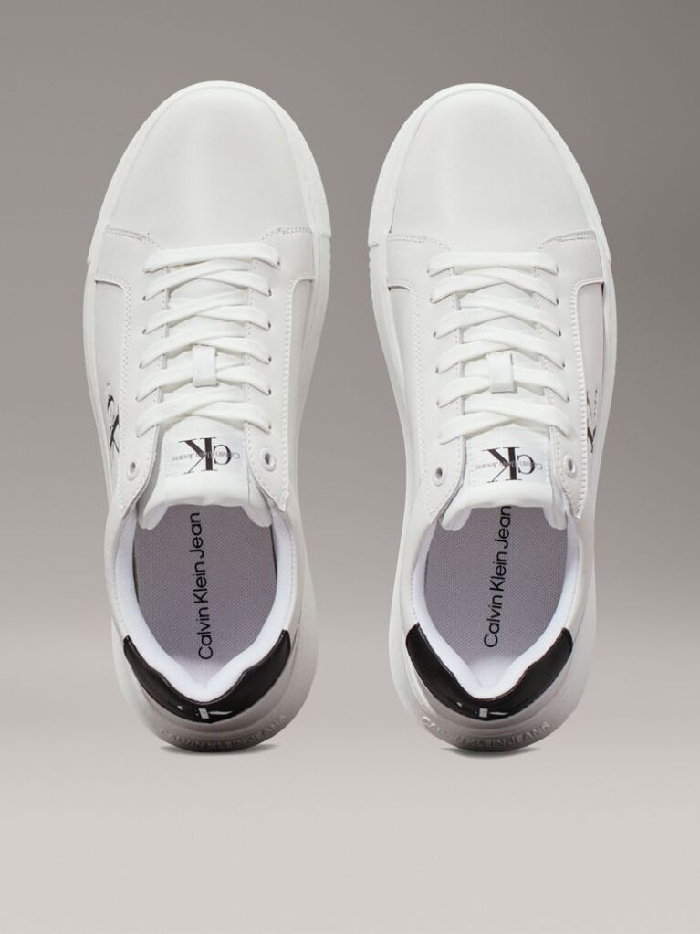 White Leather Chunky Trainers  Men