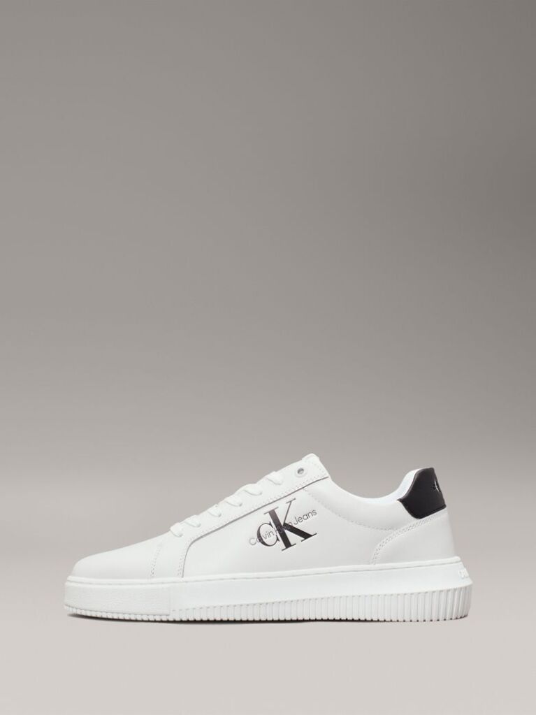White Leather Chunky Trainers  Men