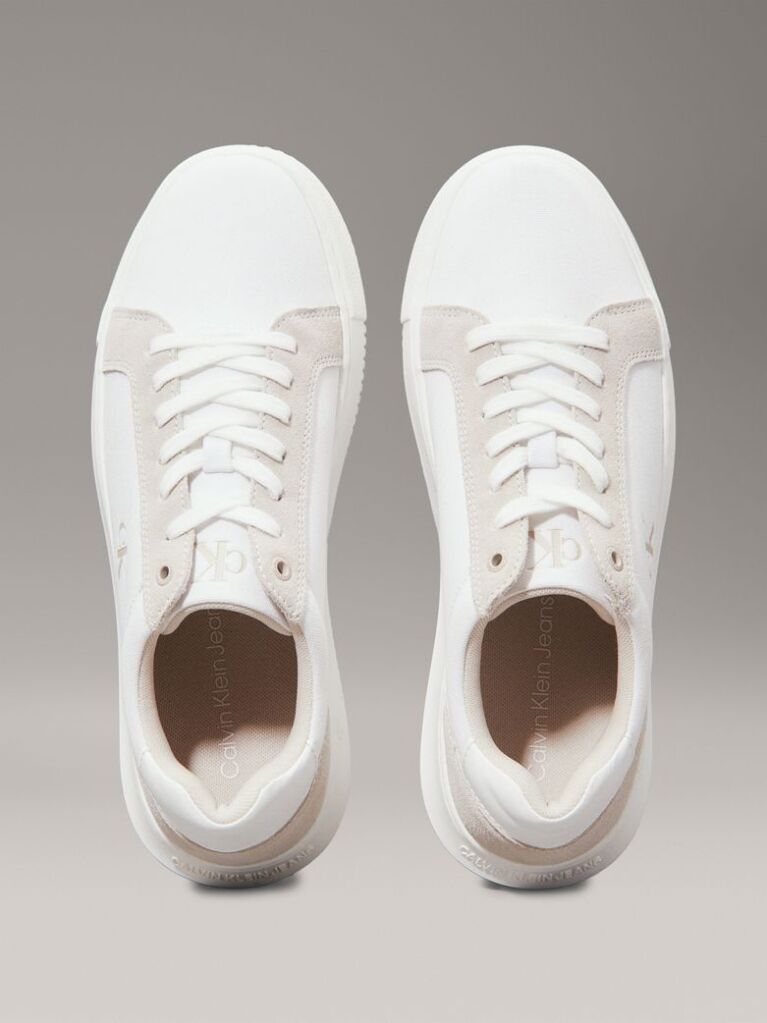 White Canvas Trainers  Men