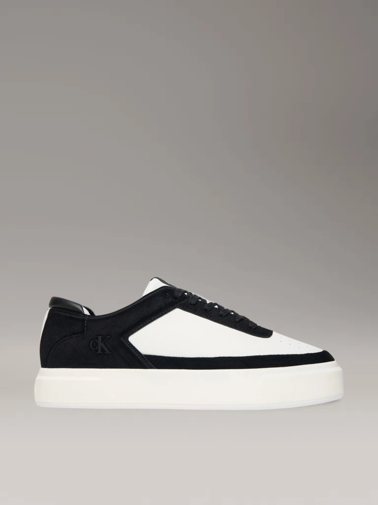 Black Leather and Suede Signature Trainers  Men