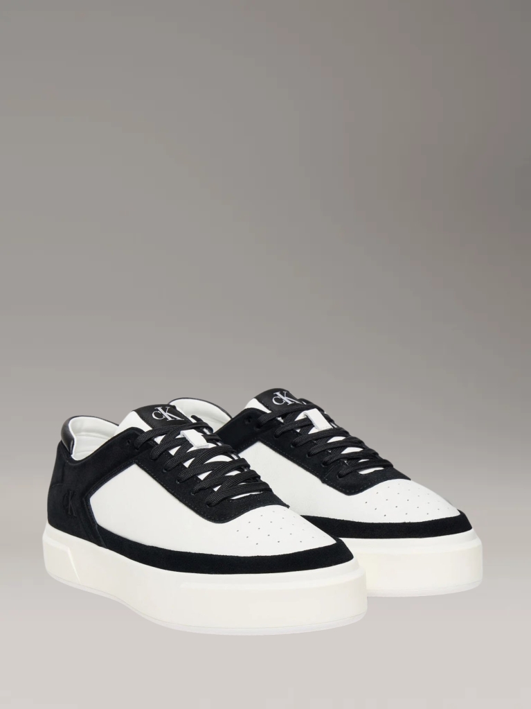 Black Leather and Suede Signature Trainers  Men