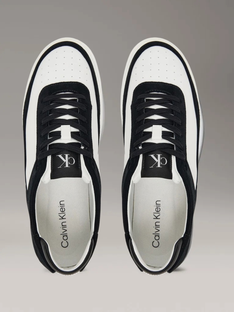 Black Leather and Suede Signature Trainers  Men