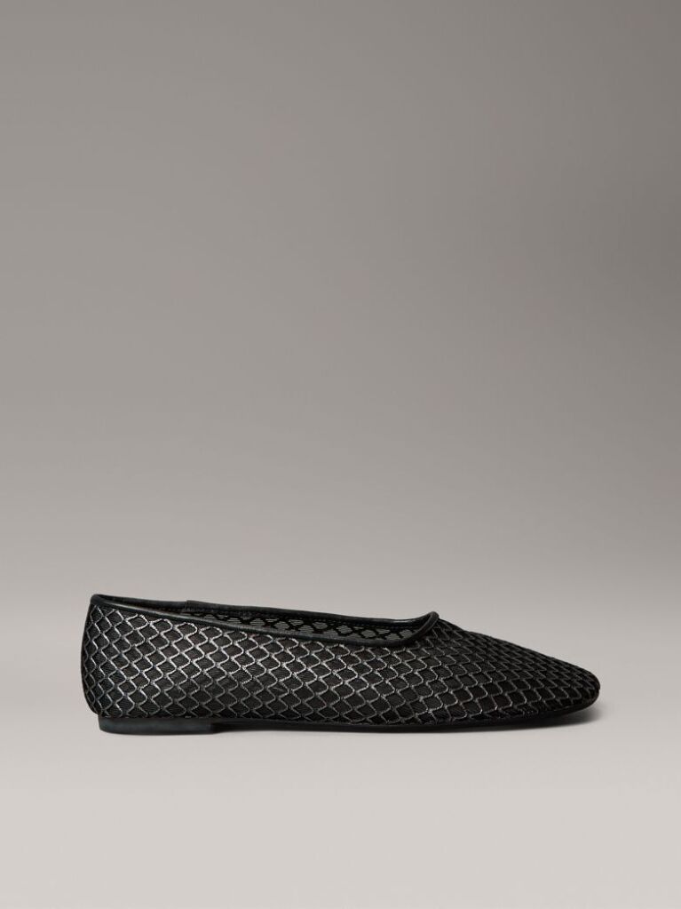 Negru Balerini Din Plasa Shimmer  Femei
