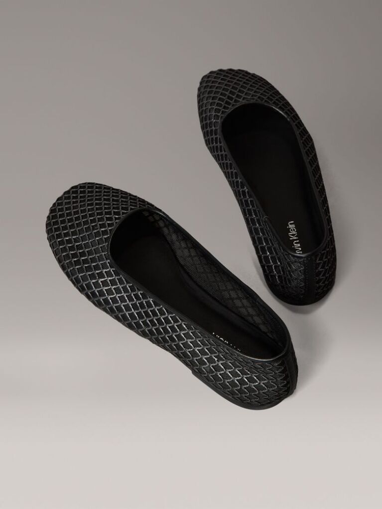 Negru Balerini Din Plasa Shimmer  Femei