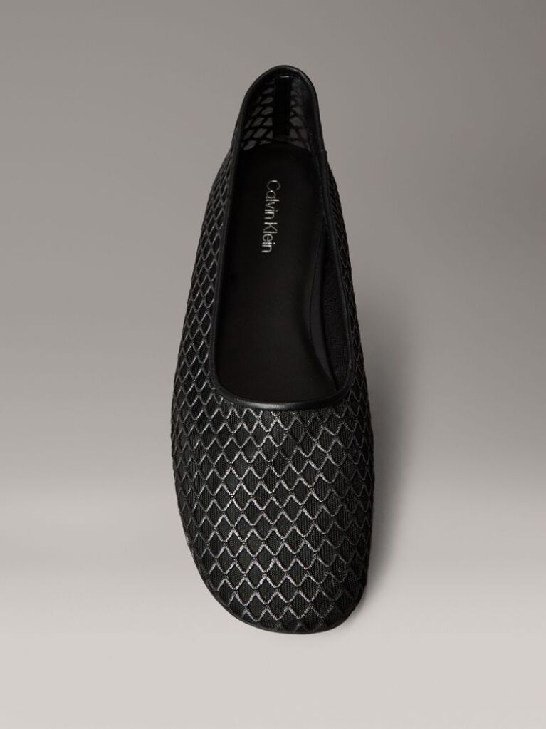Negru Balerini Din Plasa Shimmer  Femei