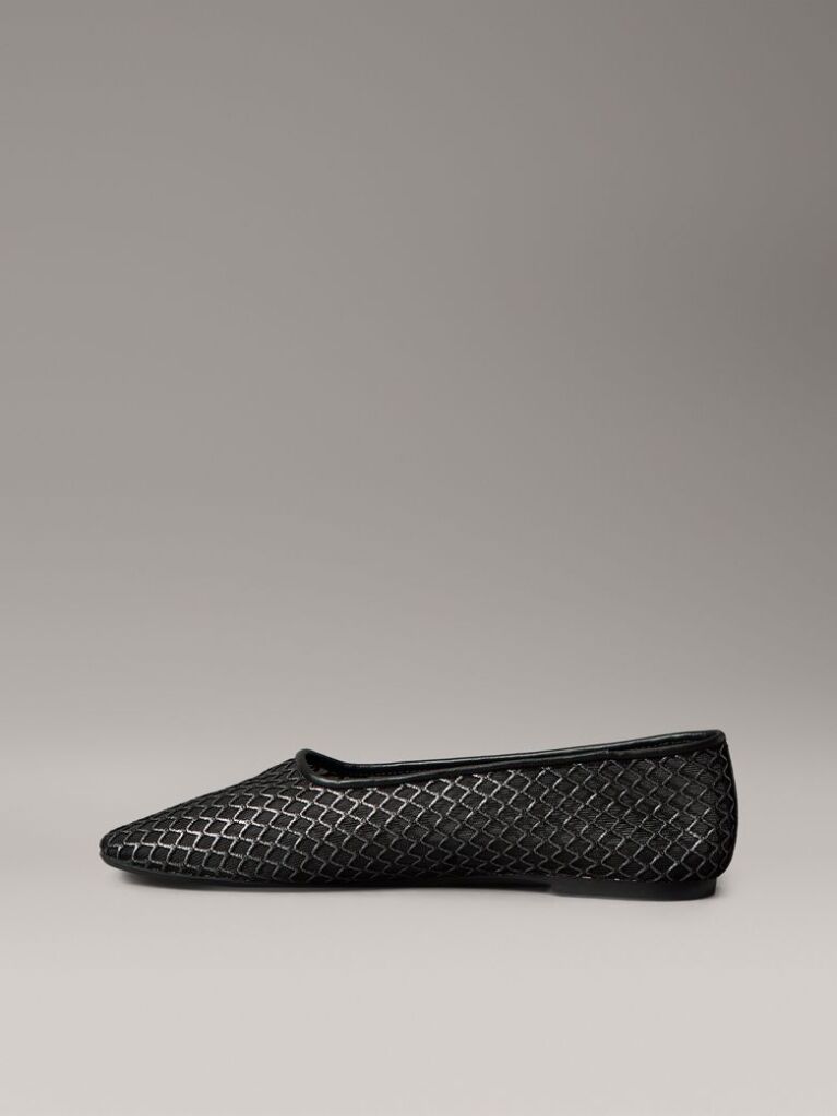 Negru Balerini Din Plasa Shimmer  Femei