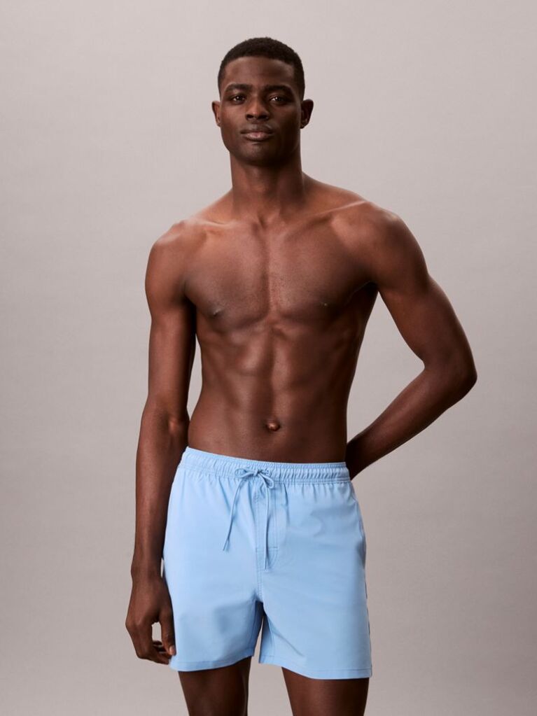 Albastru Pantaloni Scurti De Inot Core Solid  Barbati