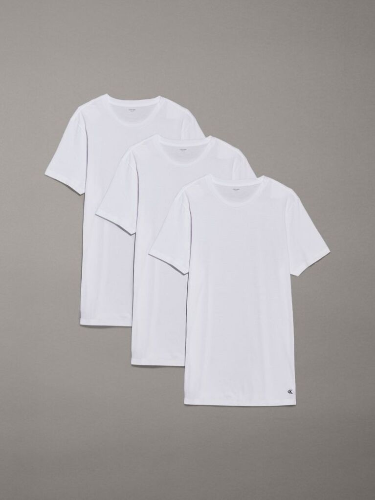 Alb Set 3 Tricouri Cu Guler Rotund – Cotton Classics  Barbati