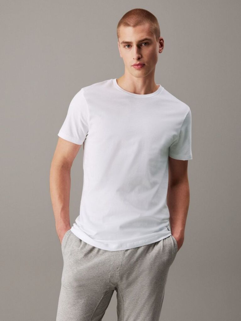 Alb Set 3 Tricouri Cu Guler Rotund – Cotton Classics  Barbati