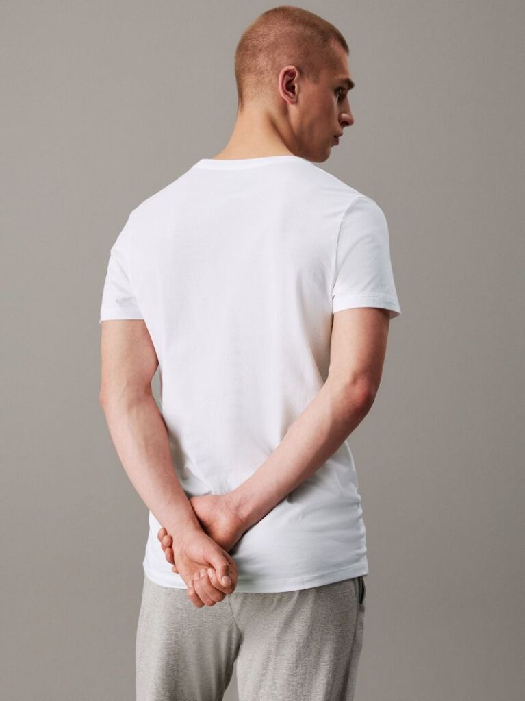 Alb Set 3 Tricouri Cu Guler Rotund – Cotton Classics  Barbati