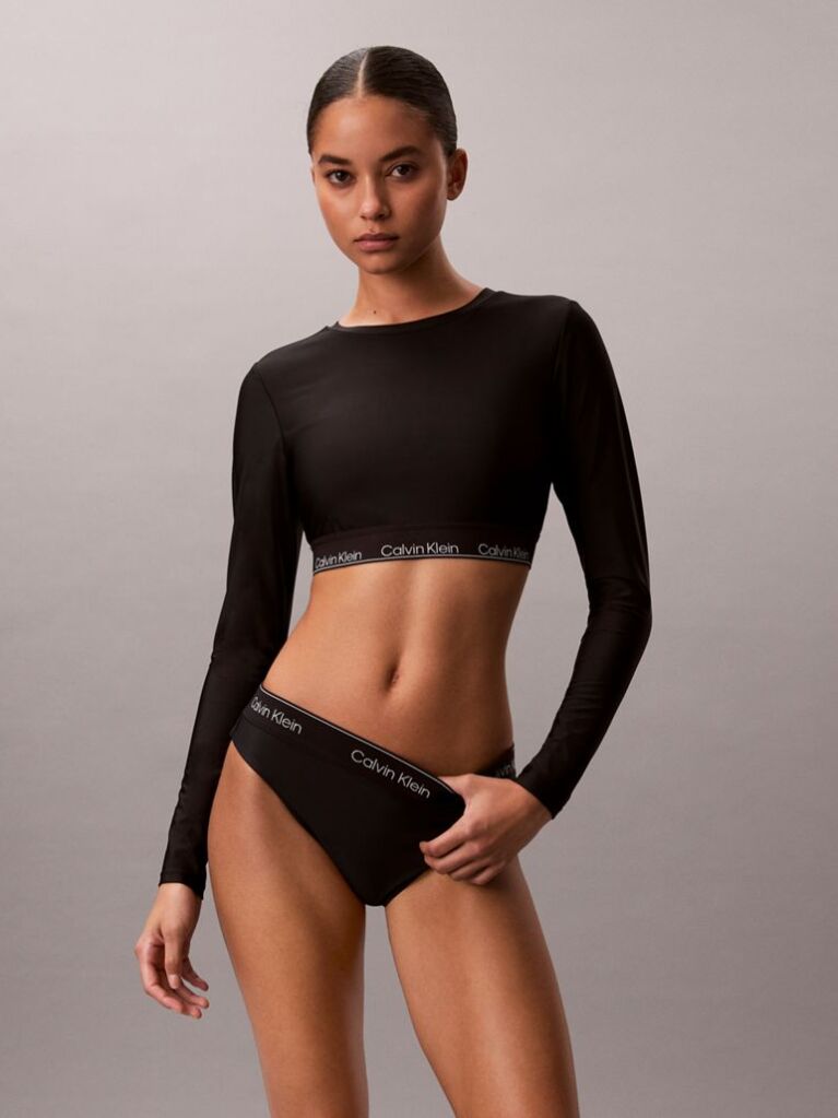 Negru Slip De Baie – CK Icon  Femei