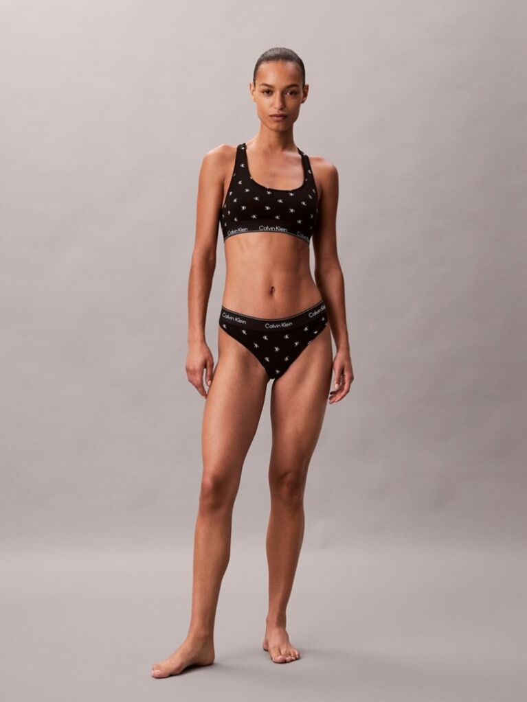 Negru Chiloti Tanga – Icon Cotton Modal  Femei