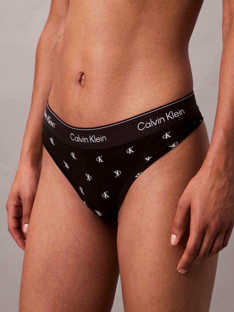 Negru Chiloti Tanga – Icon Cotton Modal  Femei